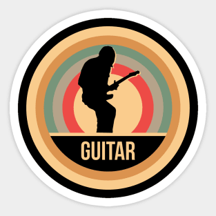 Retro Vintage Guitar Gift For Guitarists Sticker